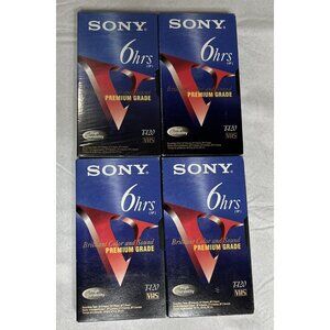 Sony T120 VHS Premium Grade VHS Video Tapes T-120 Six Hours Each Lot Of 4 New
